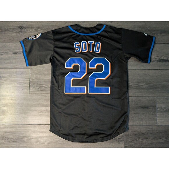 Juan Soto #22 New York Mets Black Patch  Alternate Jersey Men's Medium - Picture 2 of 5